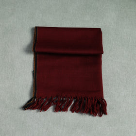 Maroon - Kumaun Handwoven Pure Merino Wool Scarf 160