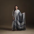 Hand Batik Print Cotton Suit Set with Dupatta for Women 16