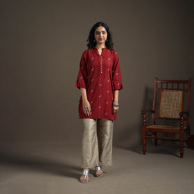 Jacquard Cotton Short Kurta for Women 28