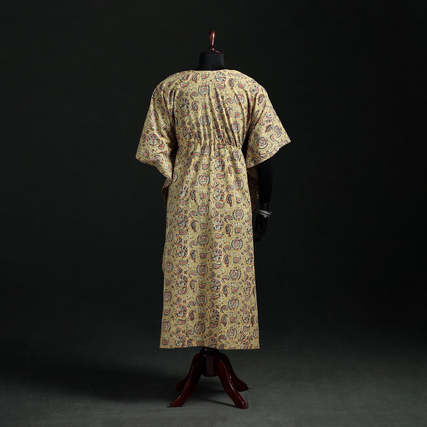 Kalamkari Hand Block Print Natural Dyed Cotton Kaftan (Long) 06