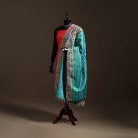 Bengal Hand Embroidery Patchwork Reversible Silk Kantha Dupatta 70