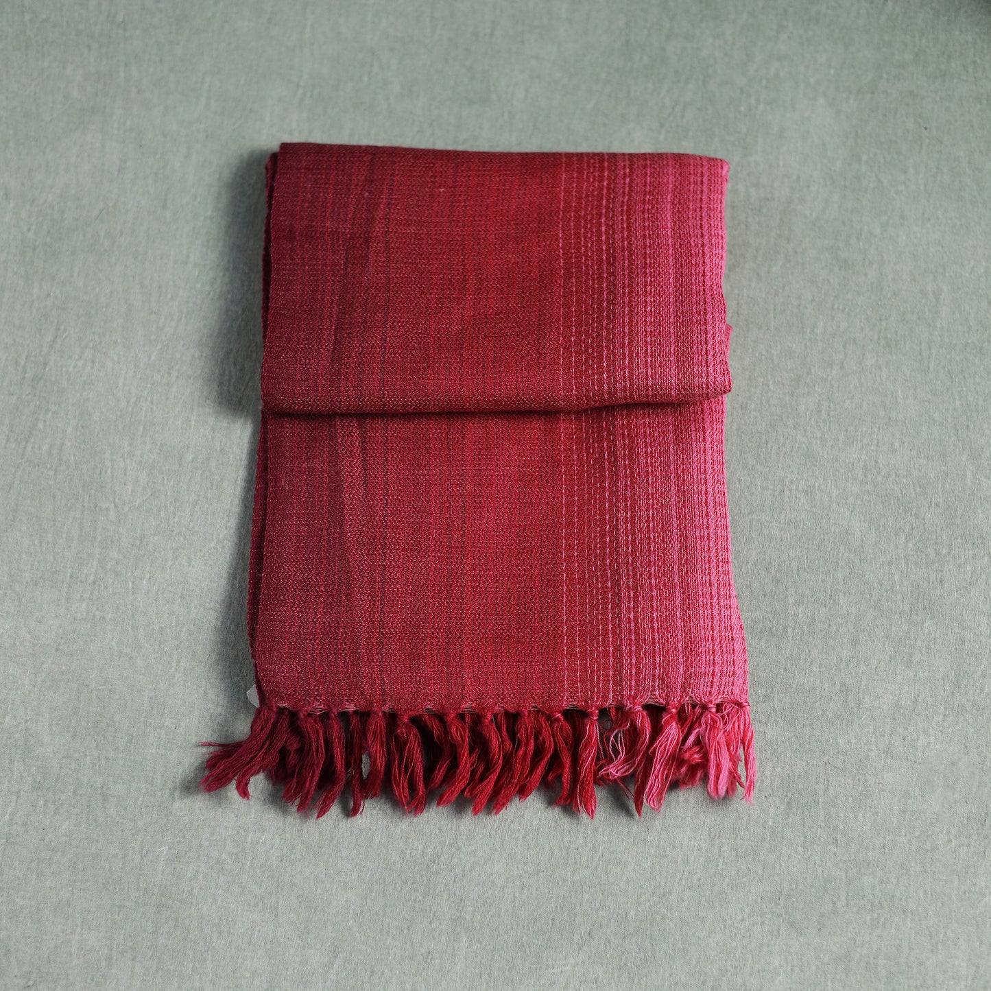 Pink - Double Shade Kumaun Handwoven Pure Merino Wool Stole 158