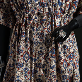 Kalamkari Hand Block Print Natural Dyed Cotton Kaftan (Long) 07