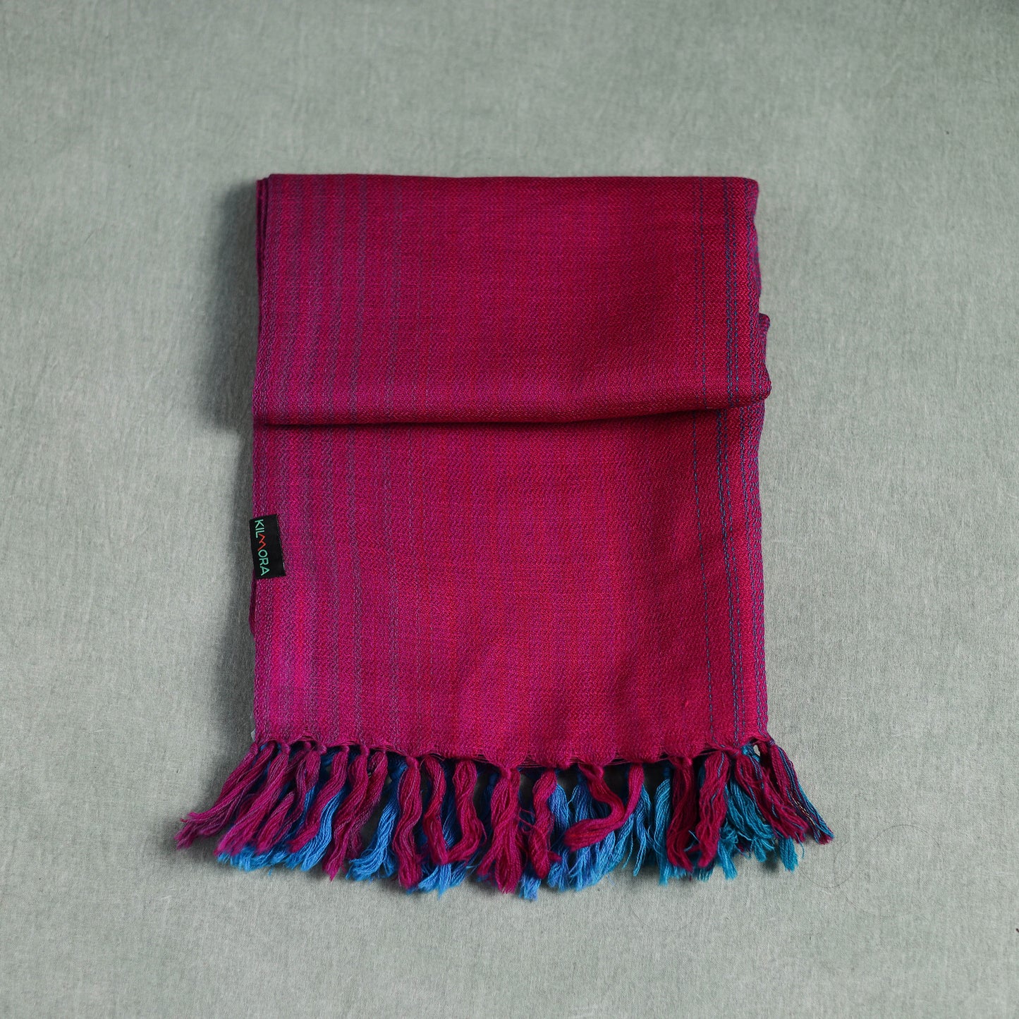 Multicolor - Double Shade Kumaun Handwoven Pure Merino Wool Stole 156