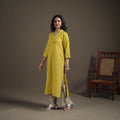 Jacquard Cotton Straight Long Kurta for Women 17