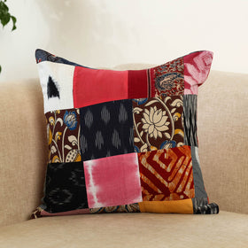 Multicolor - handcrafted cotton patchwork cushion cover 114