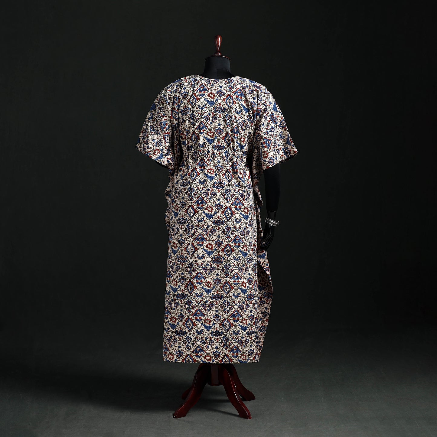 Kalamkari Hand Block Print Natural Dyed Cotton Kaftan (Long) 07