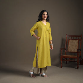 Jacquard Cotton Straight Long Kurta for Women 17