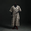 Kalamkari Hand Block Print Natural Dyed Cotton Kaftan (Long) 08