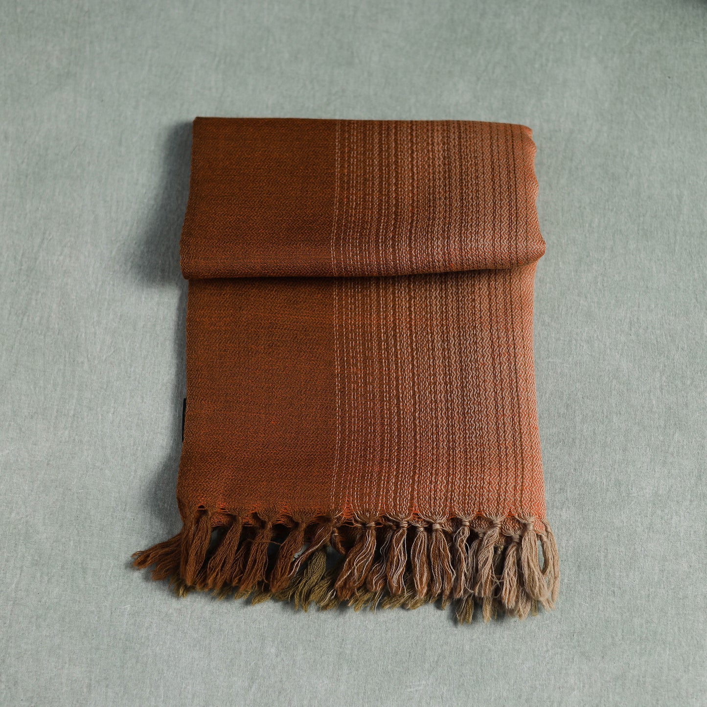 Brown - Double Shade Kumaun Handwoven Pure Merino Wool Stole 153