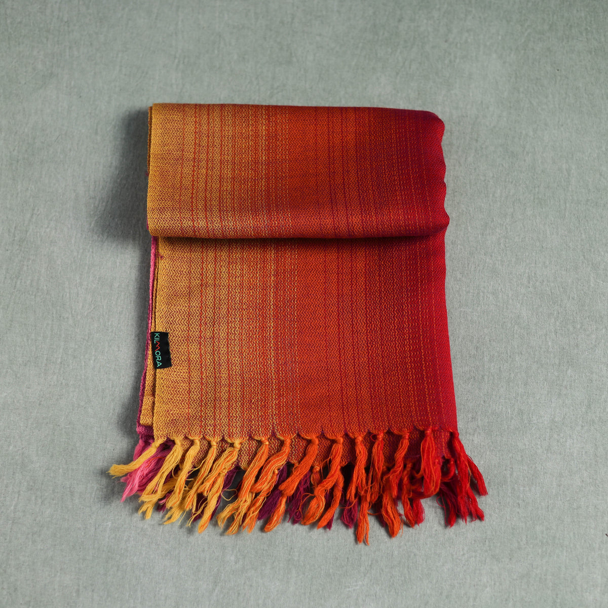Multicolor - Double Shade Kumaun Handwoven Pure Merino Wool Stole 152