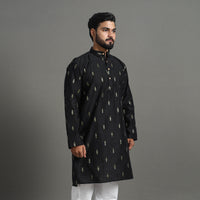 Zari Buti Spun Dupion Viscose Silk Plain Men Kurta 09