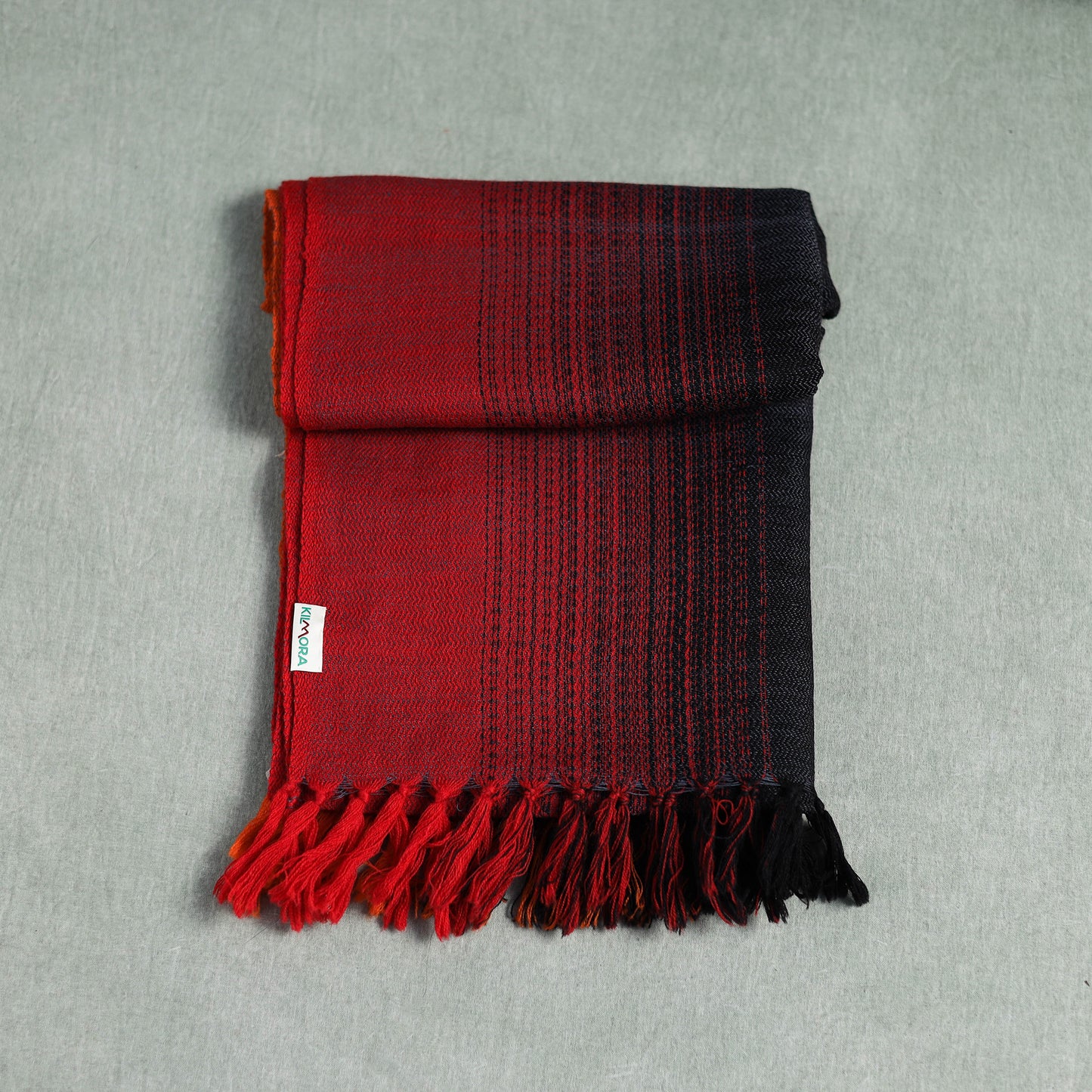 Multicolor - Double Shade Kumaun Handwoven Pure Merino Wool Stole 147