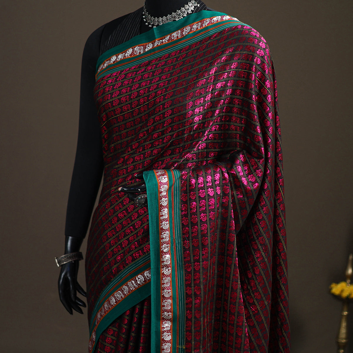 Mercerised Cotton Silk Khun Saree with Blouse Piece 20