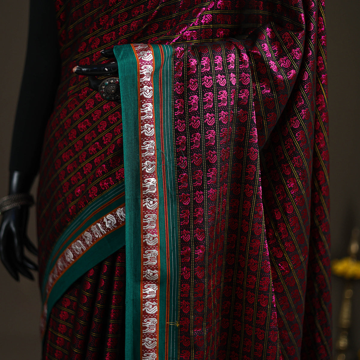 Mercerised Cotton Silk Khun Saree with Blouse Piece 20
