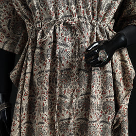 Kalamkari Hand Block Print Natural Dyed Cotton Kaftan (Long) 09