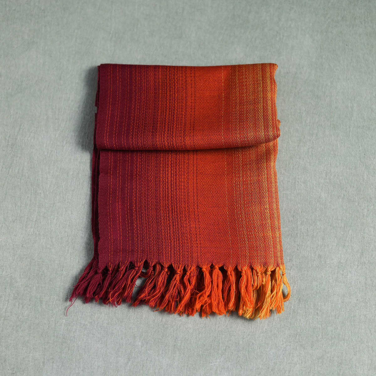 Multicolor - Double Shade Kumaun Handwoven Pure Merino Wool Stole 146