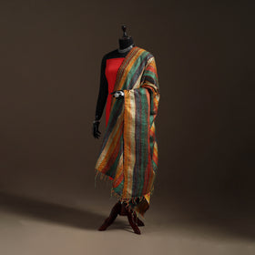 Multicolor - Bengal Hand Embroidery Patchwork Reversible Silk Kantha Dupatta 73