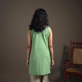 Jacquard Cotton Sleeveless Short Kurta for Women 37