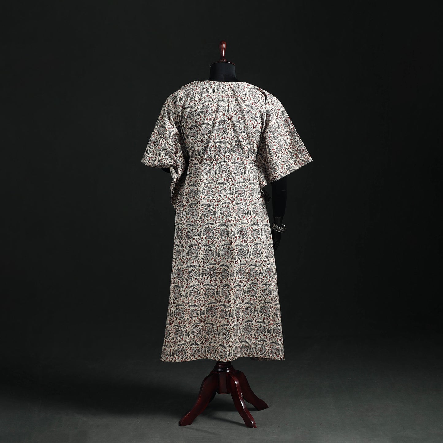 Kalamkari Hand Block Print Natural Dyed Cotton Kaftan (Long) 09