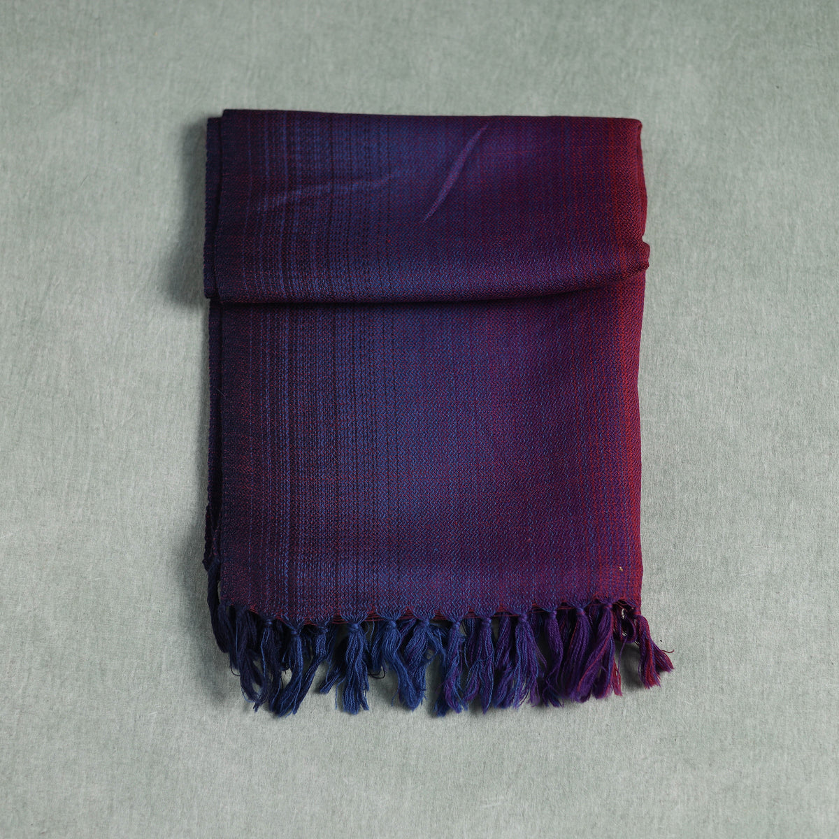 Purple - Double Shade Kumaun Handwoven Pure Merino Wool Stole 144