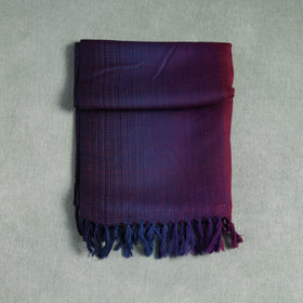 Purple - Double Shade Kumaun Handwoven Pure Merino Wool Stole 144