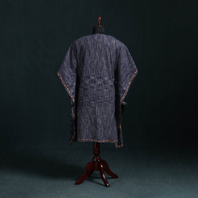 Blue - Kashmiri Kashida Hand Embroidered Cotton Kaftan (Medium) 22