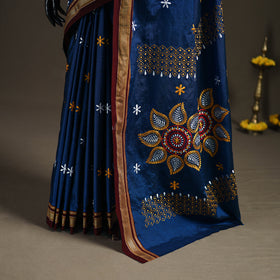 Mercerised Cotton Silk Embroidered Khun Saree with Blouse Piece 21