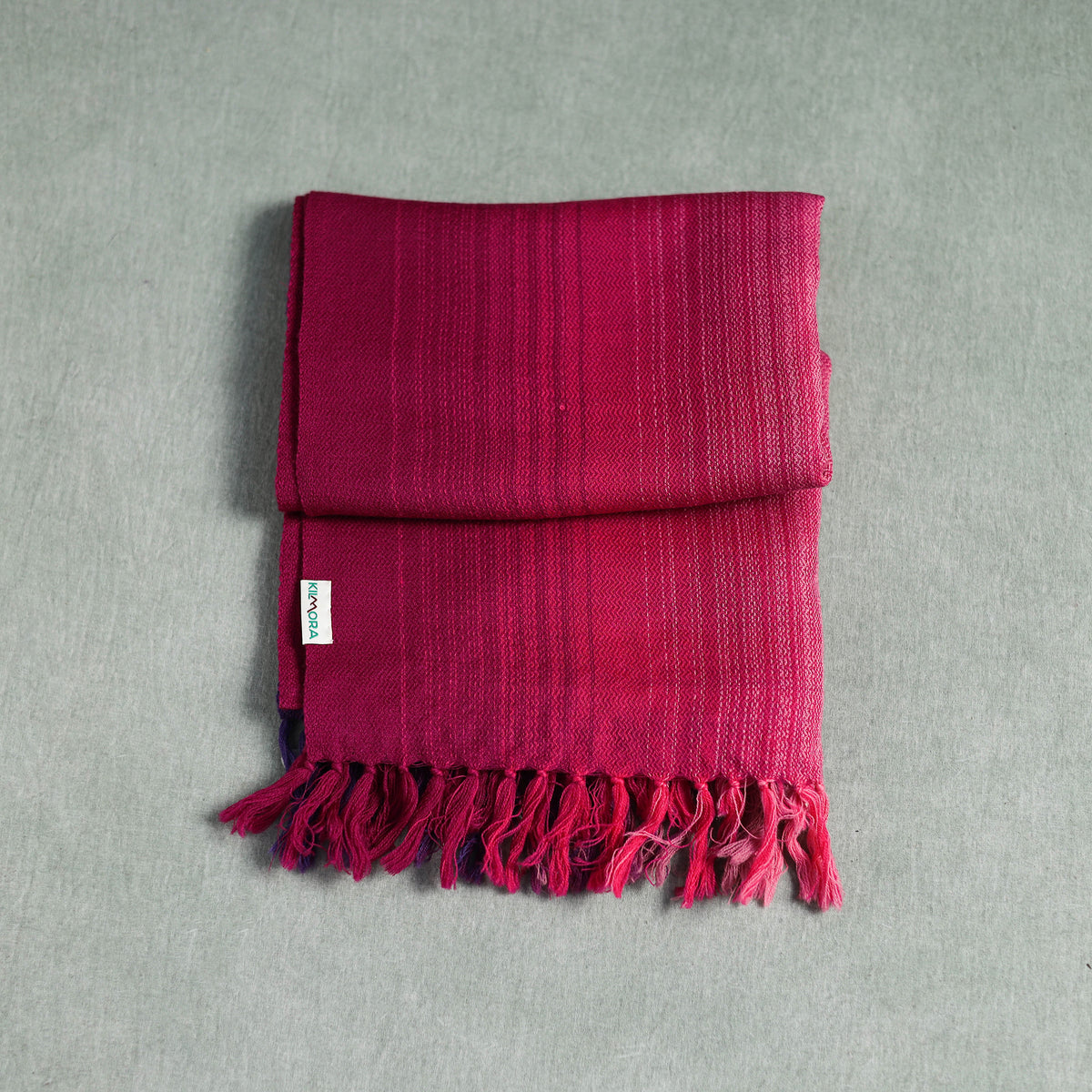 Pink - Double Shade Kumaun Handwoven Pure Merino Wool Stole 143