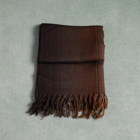 Brown - Double Shade Kumaun Handwoven Pure Merino Wool Stole 142