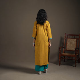 Jacquard Cotton Straight Long Kurta for Women 03
