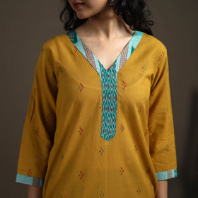 Jacquard Cotton Straight Long Kurta for Women 03