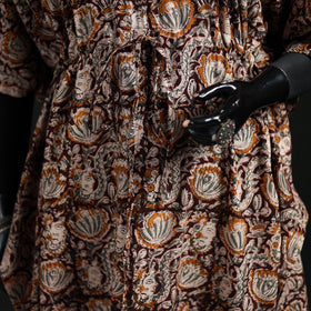 Kalamkari Hand Block Print Natural Dyed Cotton Kaftan (Long) 10
