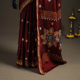 Mercerised Cotton Silk Embroidered Khun Saree with Blouse Piece 22