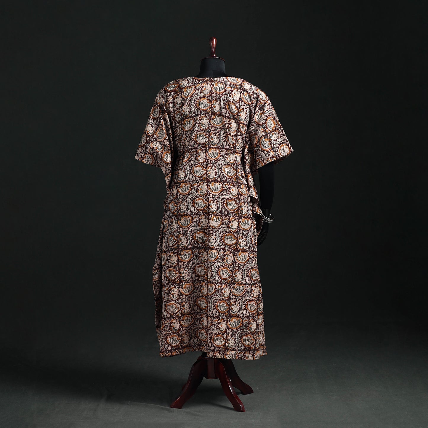 Kalamkari Hand Block Print Natural Dyed Cotton Kaftan (Long) 10