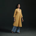 Plain Cotton A-Line Kurta for Women 09