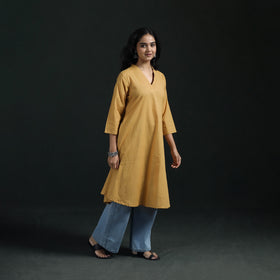 Plain Cotton A-Line Kurta for Women 09