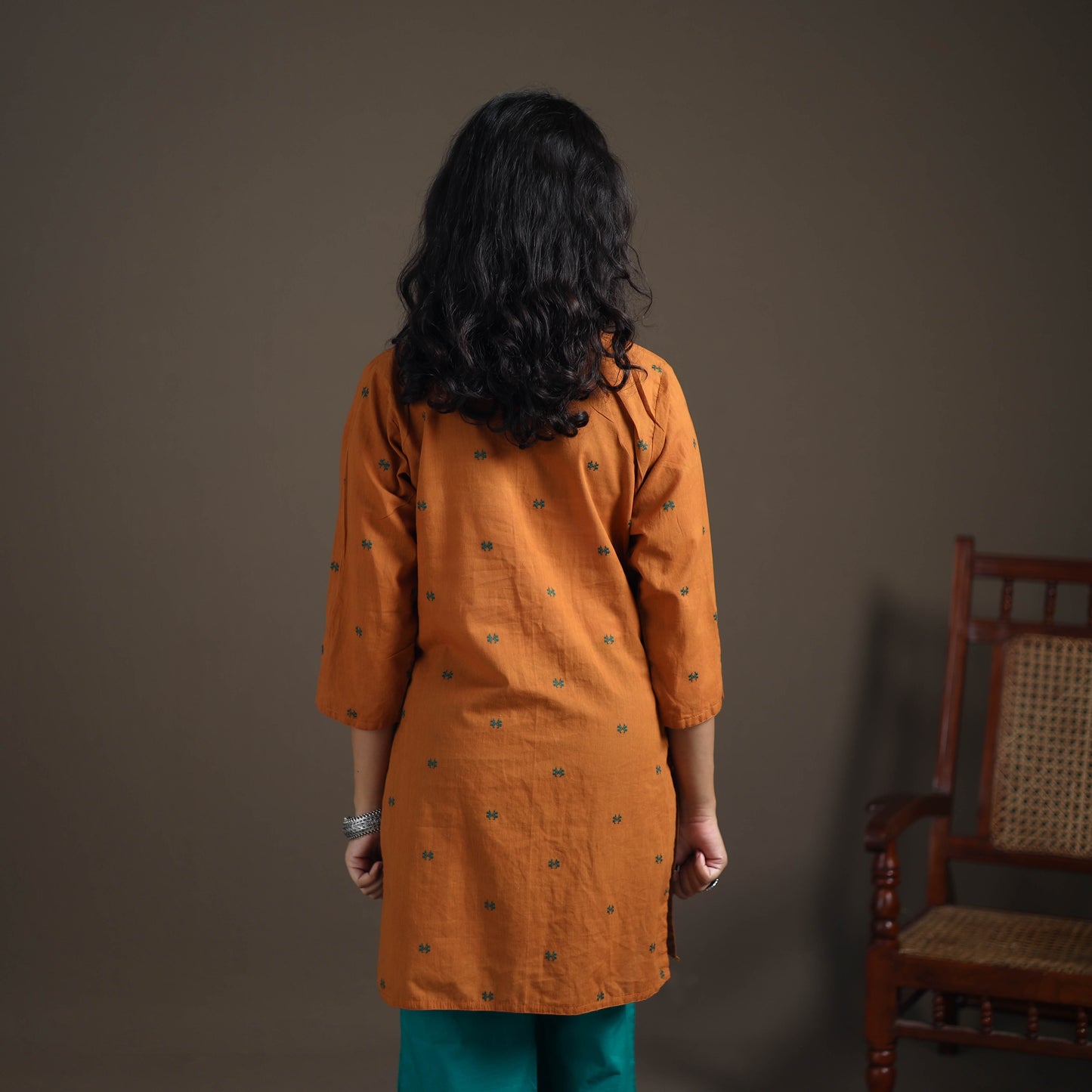 Jacquard Cotton Short Kurta for Women 31