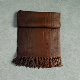 Brown - Double Shade Kumaun Handwoven Pure Merino Wool Stole 137