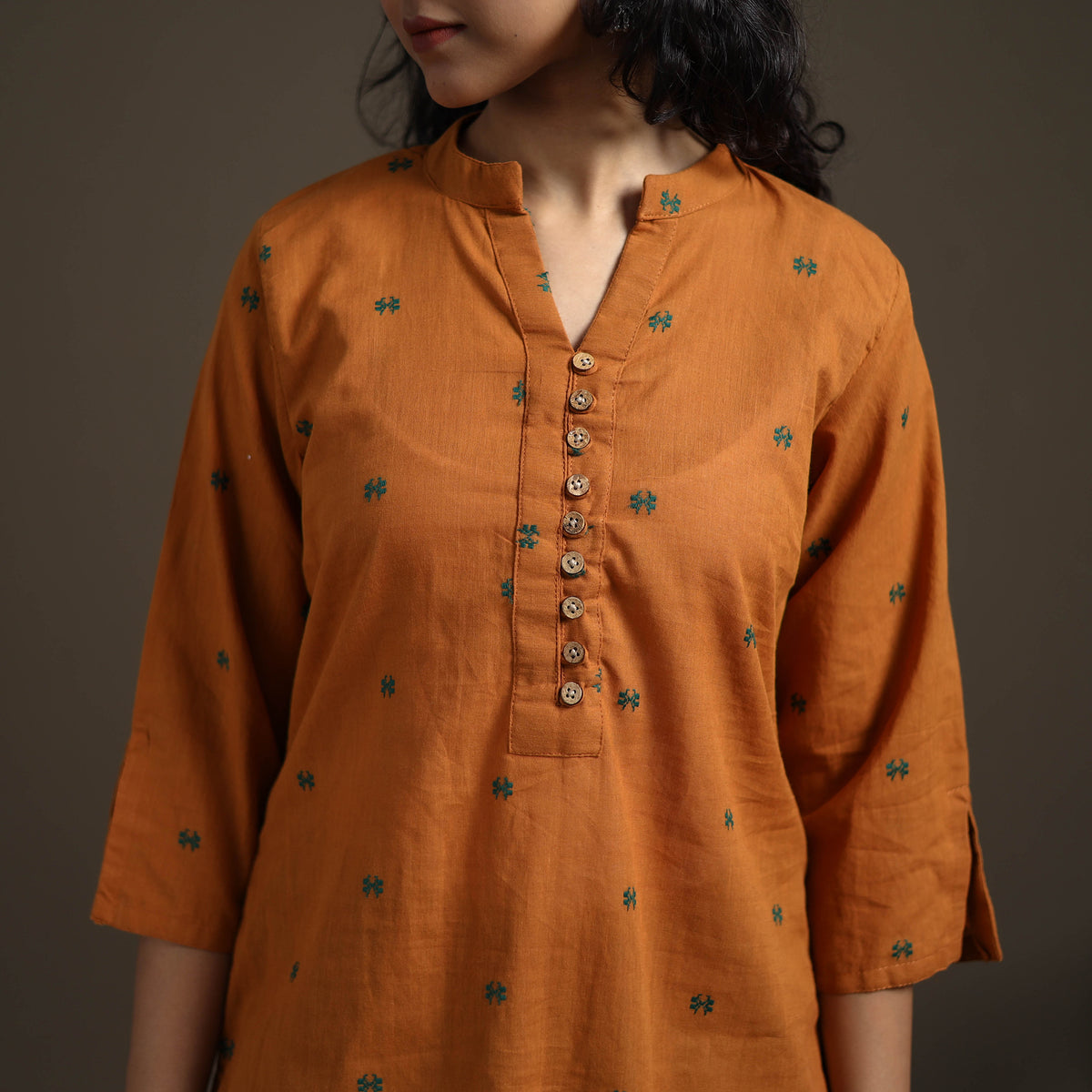 Jacquard Cotton Short Kurta for Women 31