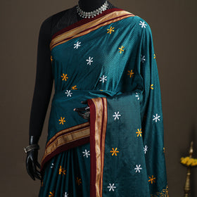 Mercerised Cotton Silk Embroidered Khun Saree with Blouse Piece 23