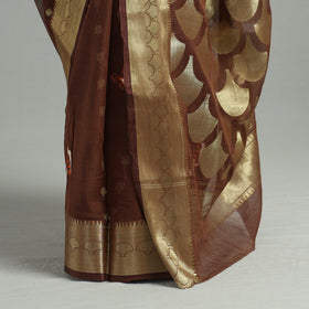 Brown - bengal pure cotton zari tant handloom saree 67