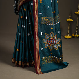Mercerised Cotton Silk Embroidered Khun Saree with Blouse Piece 23