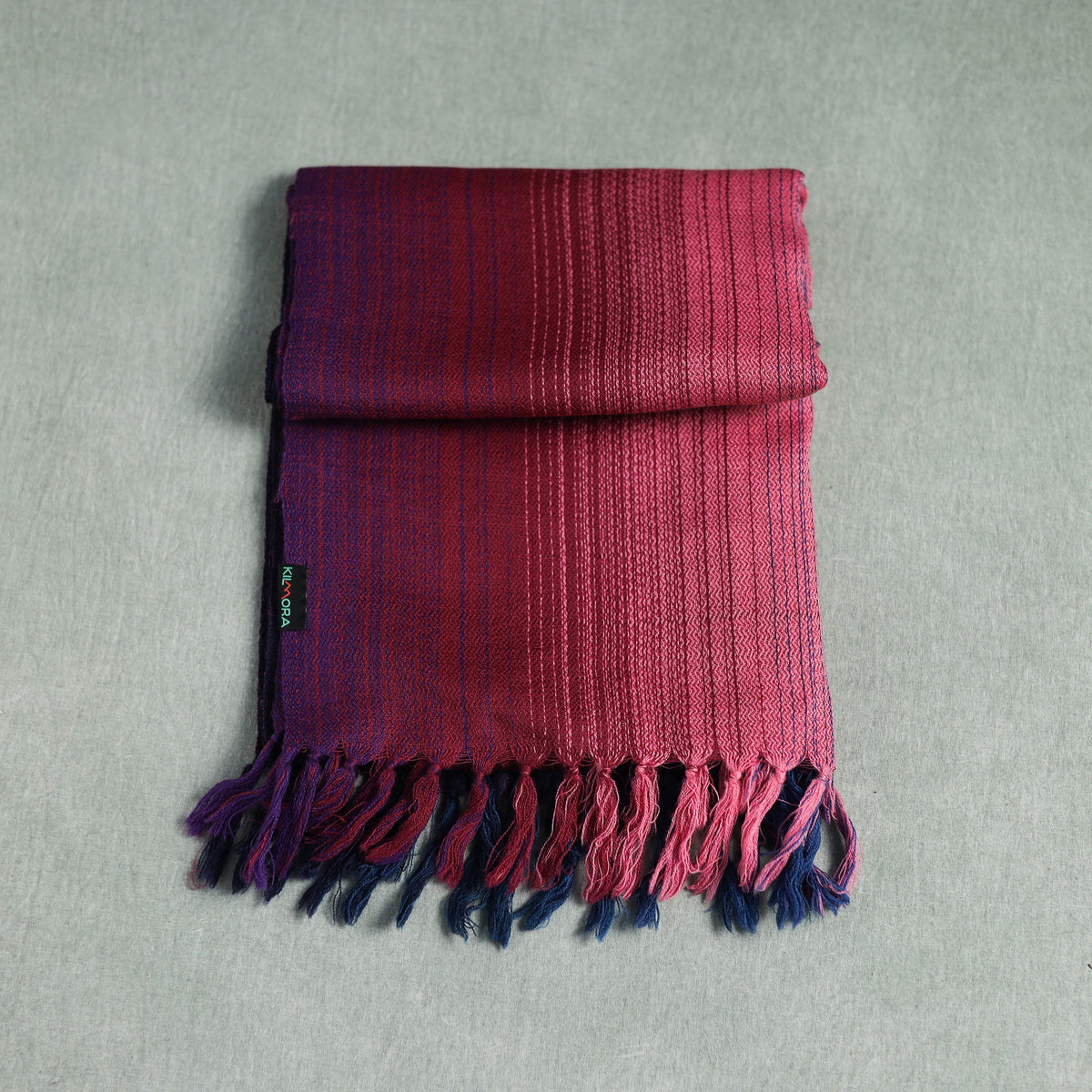 Multicolor - Double Shade Kumaun Handwoven Pure Merino Wool Stole 134