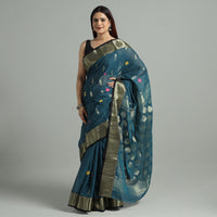 Green - Bengal Pure Cotton Zari Tant Handloom Saree 68