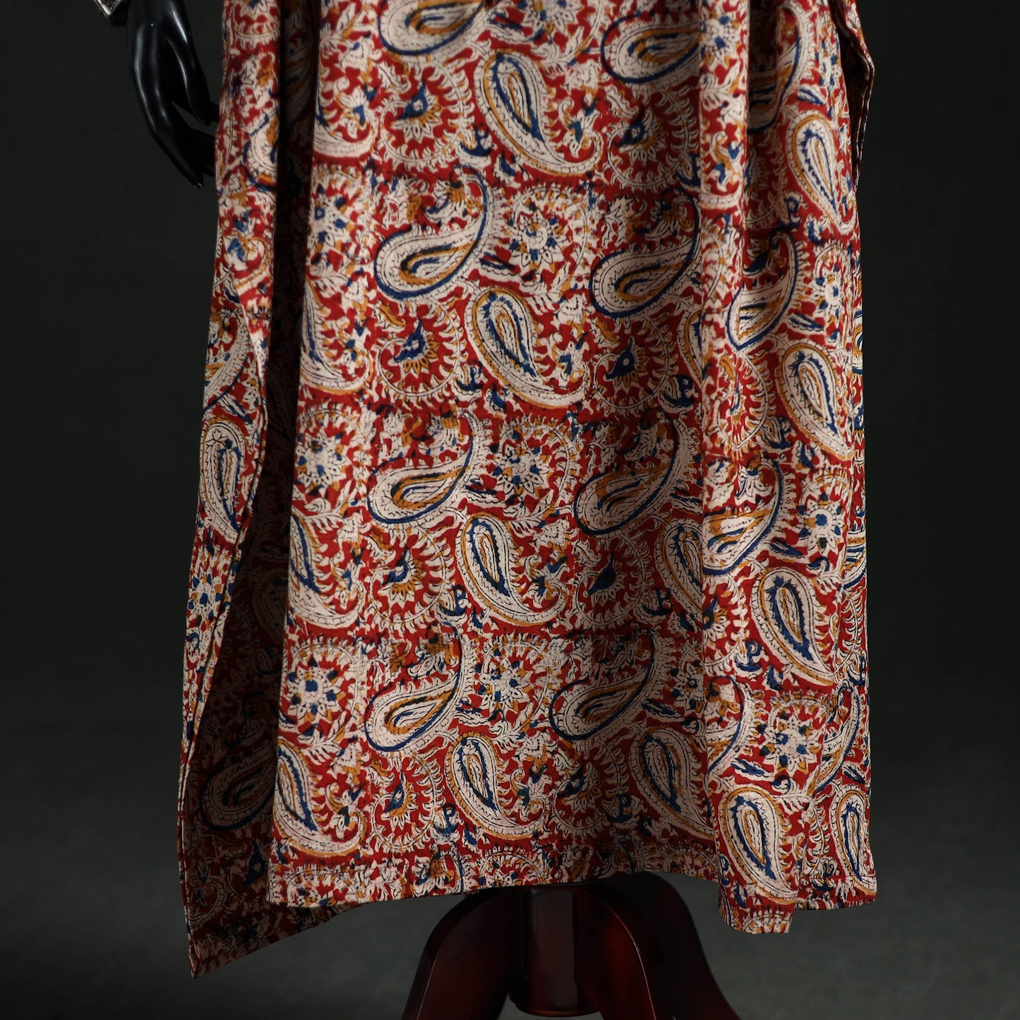 Kalamkari Hand Block Print Natural Dyed Cotton Kaftan (Long) 11