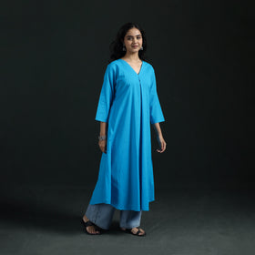 Plain Cotton A-Line Kurta for Women 03