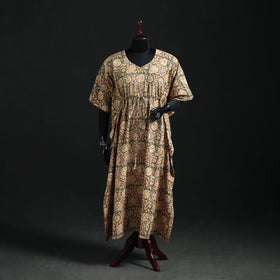 Kalamkari Hand Block Print Natural Dyed Cotton Kaftan (Long) 12