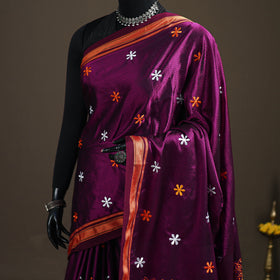 Mercerised Cotton Silk Embroidered Khun Saree with Blouse Piece 24