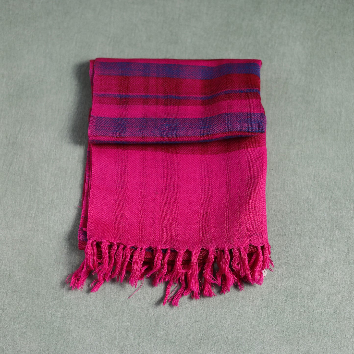 Pink - Kumaun Handwoven Pure Merino Wool Stole 131